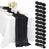 Bali Bohemian Crinkled Gauze Table Runner – Semi-transparent Twist, Festival Wedding Style.