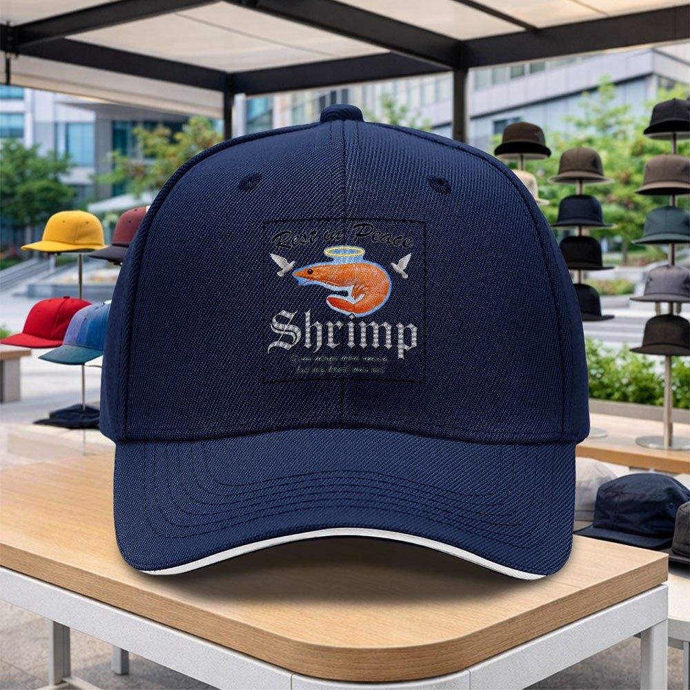 Adjustable Duckbill Baseball Cap With Shrimp Print Lightweight Outdoor Cycling Music Festival Hiphop Hat