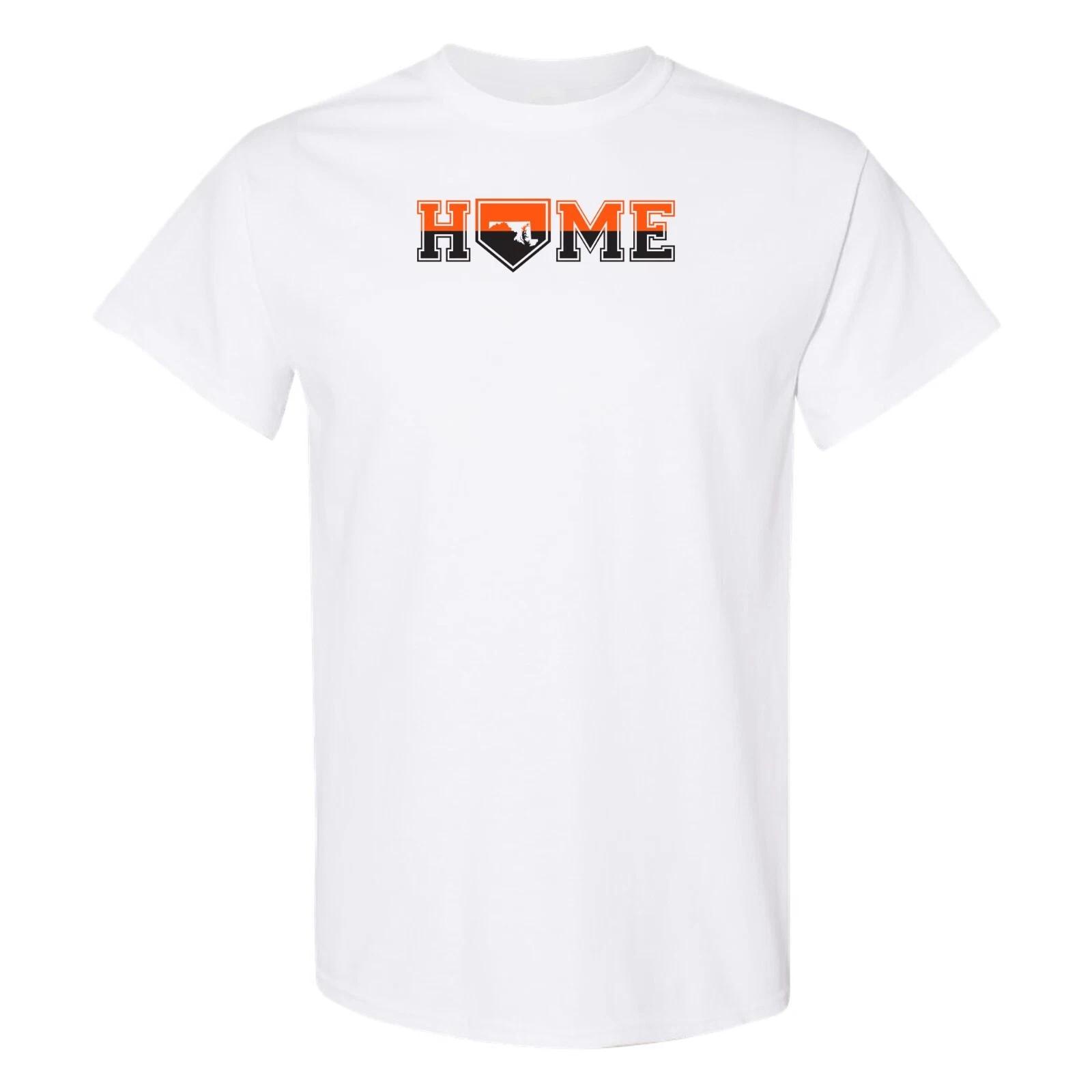Baltimore Home Plate - Baseball Sports Team Color T Shirt -White S