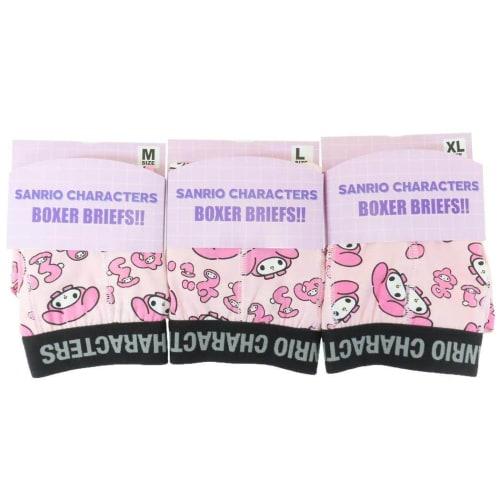 Small Planet Sanrio Boxer Briefs with My Melody Hiragana Logo, Size L