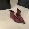 Pointed Korean Version of Short Boots Women's Sleeve Square Heel Women's Boots Thick Heel Thin Boots Niche Design High Heel Martin Boots