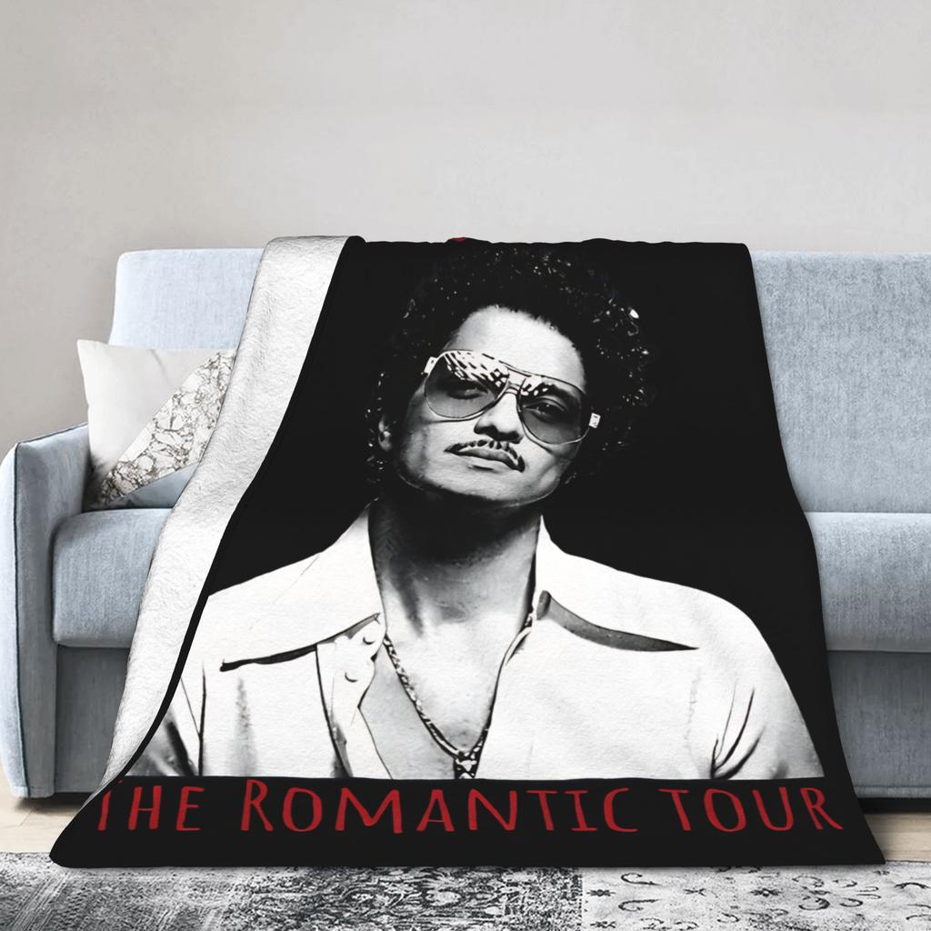 Bruno Mars Music Tour Flannel Blankets Awesome Throw Blankets for Bed Sofa Couch 125*100cm Bedspread,
