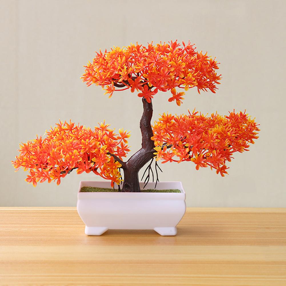 Tabletop Colored Faux Mini Pine Tree-Artificial Potted Plant for Home Office Store Display Plastic Low-Maintenance Indoor Decor