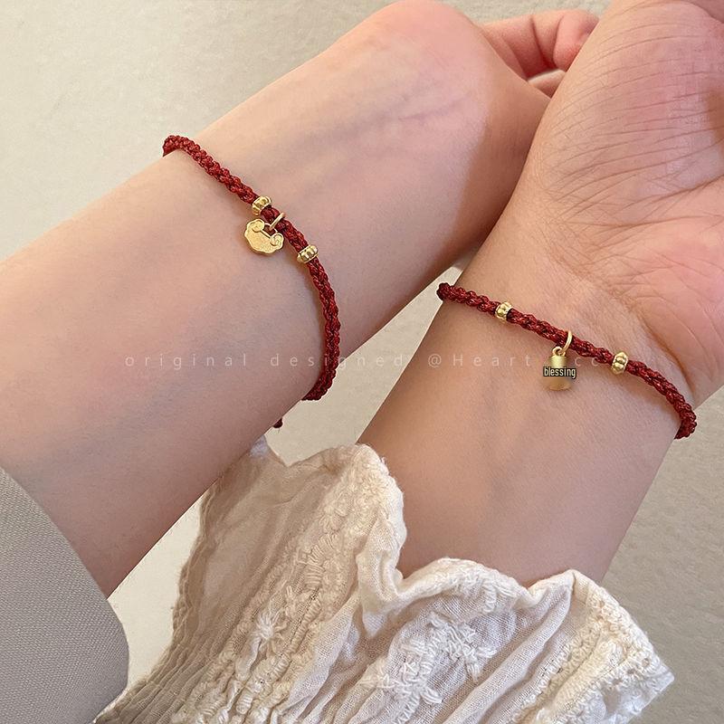 Timeless Locked Love: Red Rope Fu Bracelet for Women - Niche Design for Couples & Friends