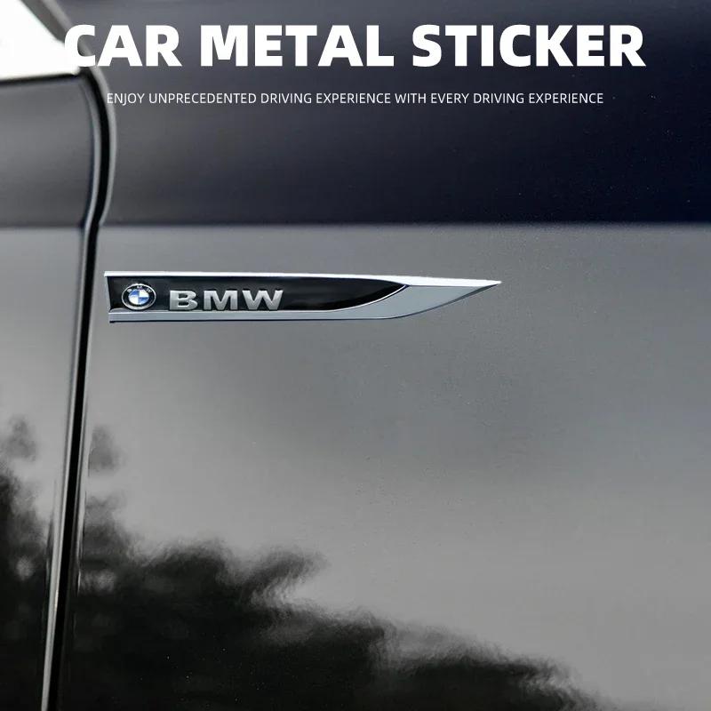 XWFVI1 Metal Car Emblem Logo Fender Blade Decal Badge For bmw e46 e39 e90 e60 e30 f10 f11 f20 f30 g20 g30 x1 x3 x5 z4 Auto Accessories