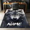 Custom Name Wolf Printed Carpet,Rug for Office Chair Living Room Bedroom Kitchen Room Decor Gifts.