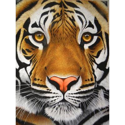 Pittura diamante Tigre Diamante Ricamo Punto croce Immagine rotonda con diamante pieno
