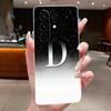 Anti-scratch Case For Tecno Camon 50 Pro 4G Jelly Clear TPU Soft Casing Fashion Lucky Initial Letter With Flower Couple Shell