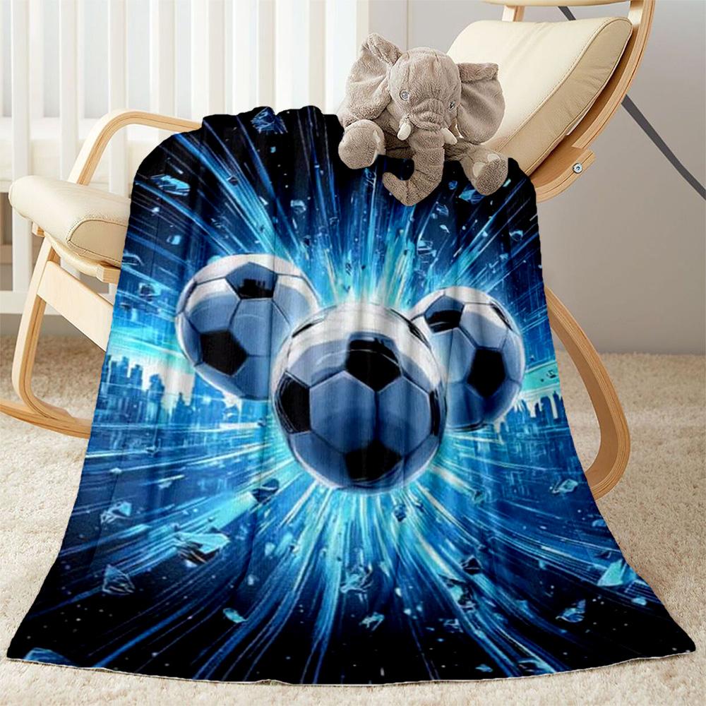 1pc Soccer Ball blanket Soft Warm Lightweight Perfect for Travel Camping Picnics Sofa Office Bed Living Room Ideal Gift for Friends and Family