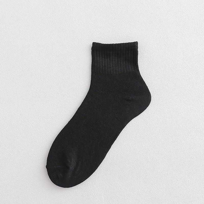 Odor-Resistant Cotton Disposable Socks: Unisex, Black/White/Gray, Sweat-Absorbent, No-Wash, Summer Thin Style.