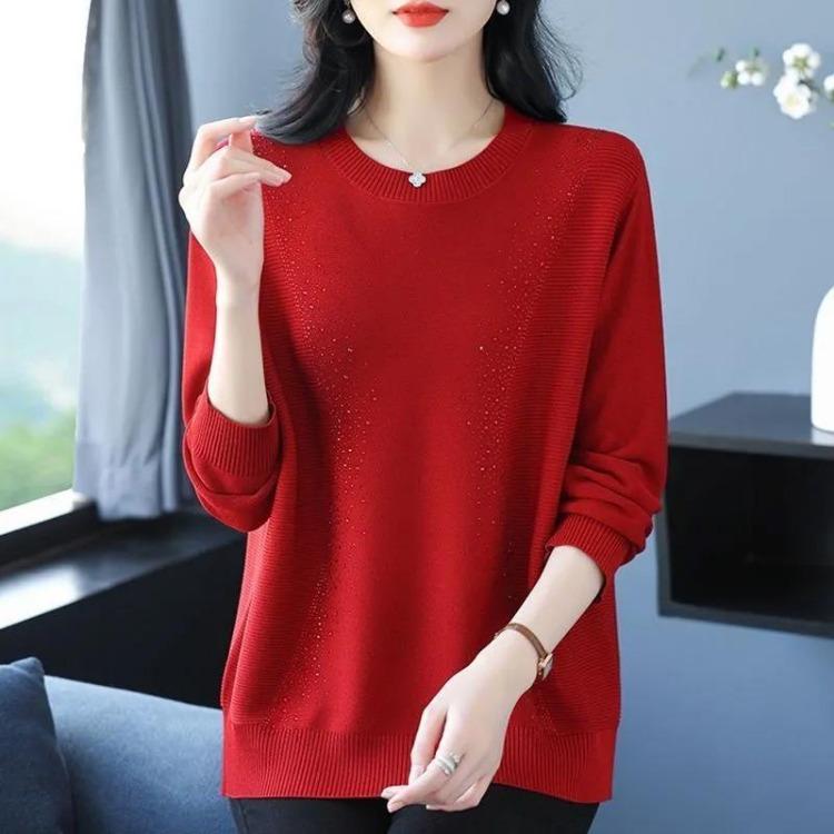 Pull Tricoté Chaud Oversize pour Femmes Manches Longues Pulls Hauts Hiver Automne Épais Pull