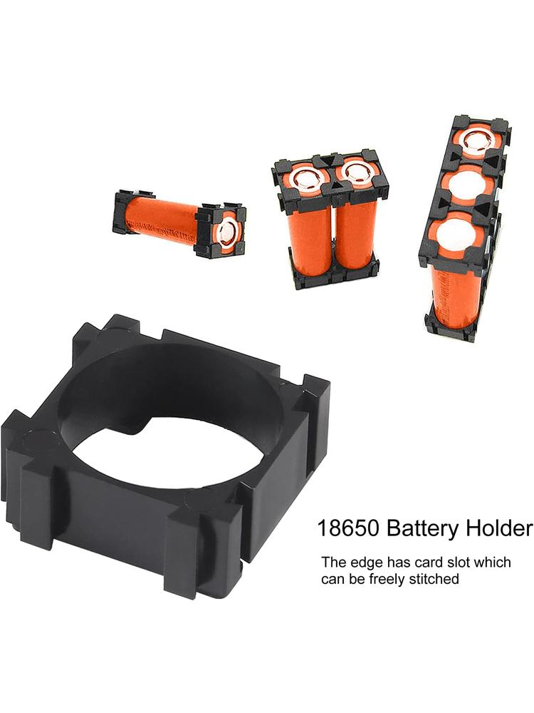 100Pcs 18650 Lithium Battery Holder, Plastic Battery Pack Bracket Cylindrical Cell Battery Stand Cell Spacer for DIY Fixed Batte