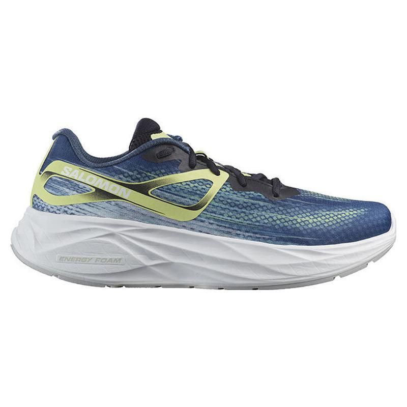SALOMON Aero Glide EVA Sports Comfortable Mesh Non-Slip Wear-Resistant Lightweight Low-Top Running Shoes Men Sneaker Dark-Gray Blue 470492