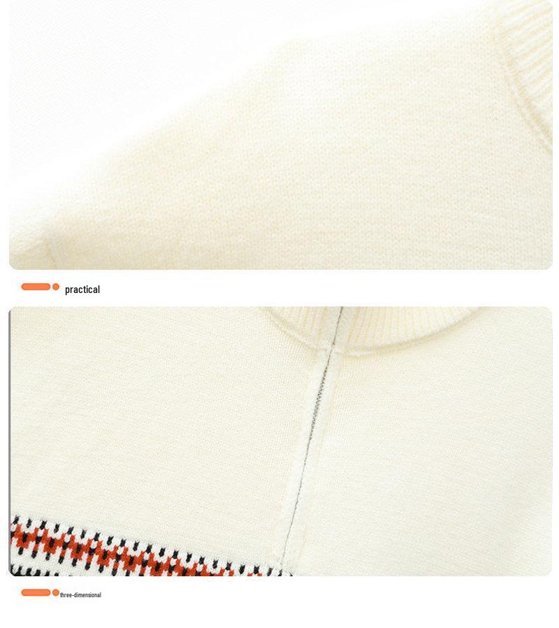 Pull en tricot pour homme à col semi-haut Hiver 2025