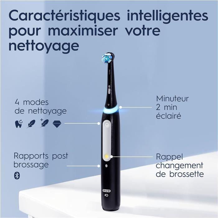 Brosse À Dents Électrique - Oral-B - iO 4 - Noir - 4 Modes - Protection Gencives