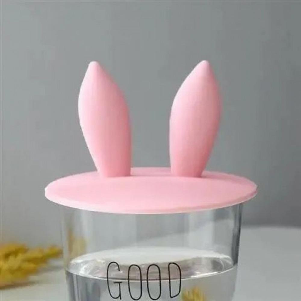 

Durable Seal Cup Silicone Cat/Rabbit Ears-Shaped Dustproof Anti-dust Cup Cover Cup Lid Bowl Cover Rabbit Ears-Shaped розовый