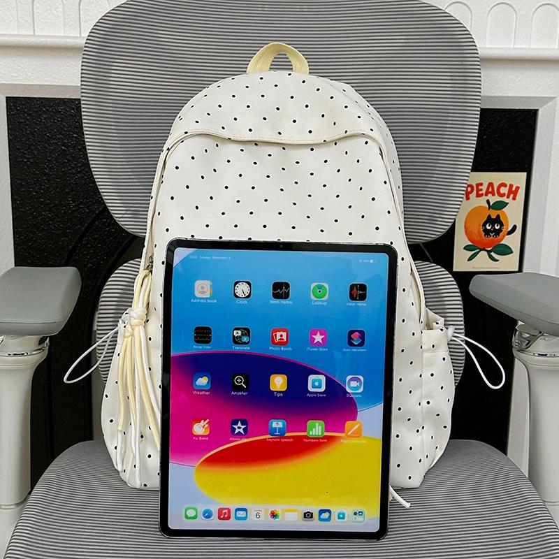 Dot Print Women's Backpack Student Schoolbag Large Capacity Backpack