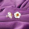 Round Natural Citrine Sterling Silver Handmade Stud Trendy Boho Earrings Jewelry EE-157-6