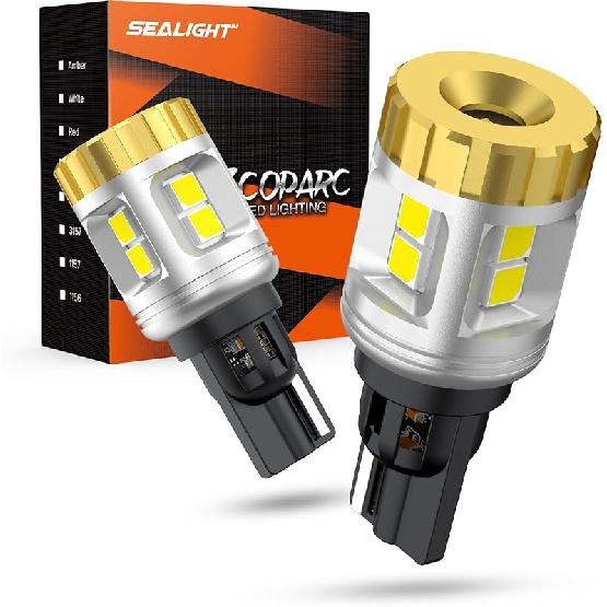 SEALIGHT 921 LED Bulbs Reverse Light 6000K White T15 Backup Light, 1200% Super Bright 912 W16W 906 904 902 922 921 LED Light Bulb for Tail Light Bulb