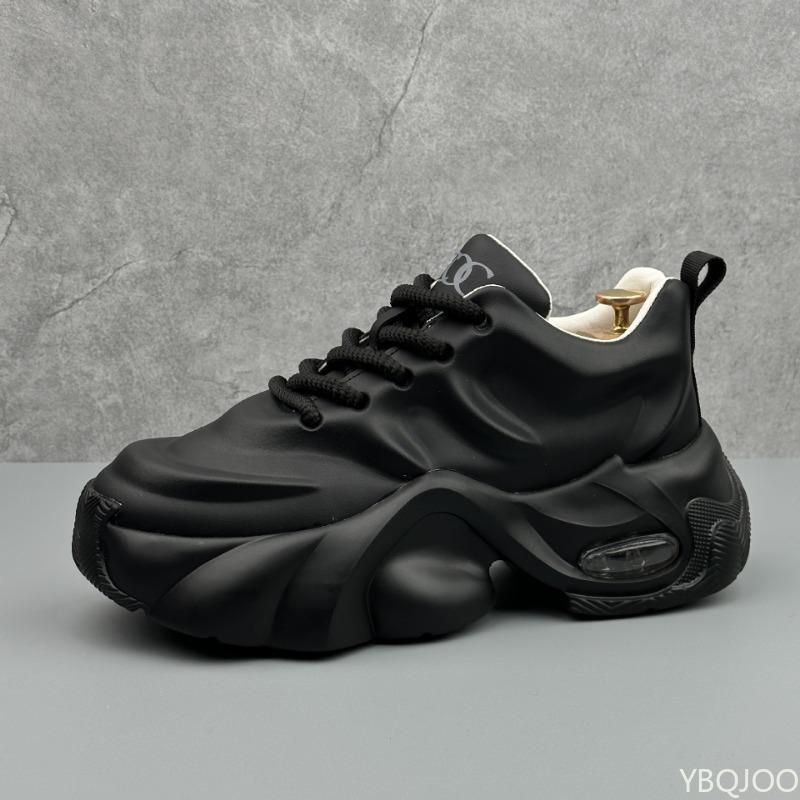 

Hot Selling Men s Shoes in Plus Size Design New Thick Soled Fashionable and Versatile Sports Vulcanized Shoes with Temperament 46 чёрный