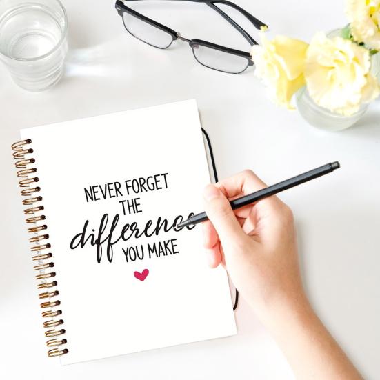 Motivational Spiral Notebook Never Forget The Difference You Make Inspirational Journal A5 Size 50 Sheets Reading Notebook for School Office