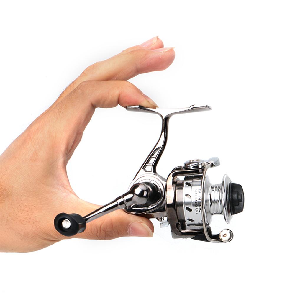 Power All Metal Mini Spinning Fishing Reel High Speed 4.3:1 Coil Left/Right Hand for Boat Rock Ice Fishing Lure Ultralight Wheel