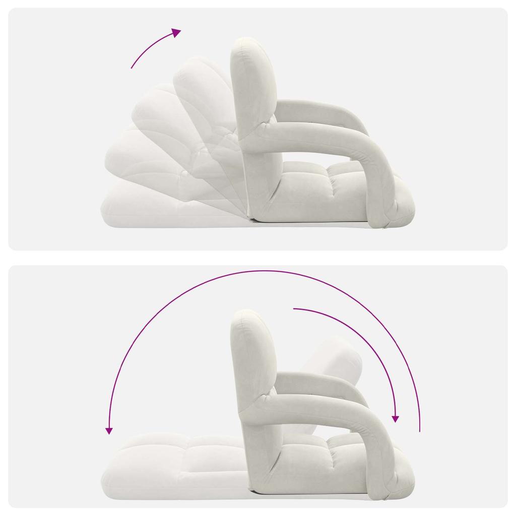 Adjustable Floor Chair Cream Velvet