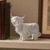 Burr-Free Animal Figurine 3D Printed Highland Cow Ghost Statue Halloween Yak Figurine Modern Art Minimalist Sculpture for Home Office Shelf