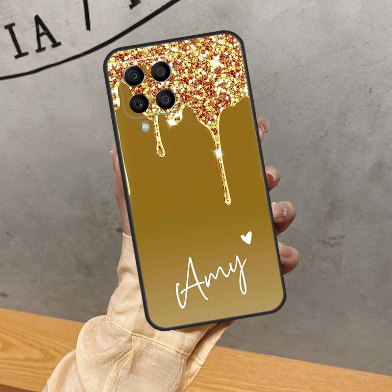 Glossy  Glitter Personalised For Samsung Galaxy M16 M34 M11 M35 M21 M06 M33 M13 M53 M31 M55 M15 M14 M54 M12 M32 M52 Case
