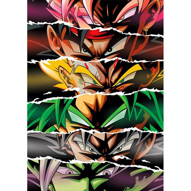 Japansk Anime Demon Slayer One Piece Poster Karaktär Ögonduk Målning Väggkonsttryck Sovrumsdekoration Heminredning Bild