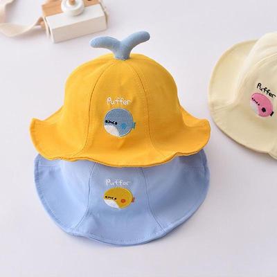Cartoon Embroidery Baby Bucket Hats Cute Breathable Soft Cotton Newborn Fisherman Cap Casual Travel Infant Boy Girl Sun Hat