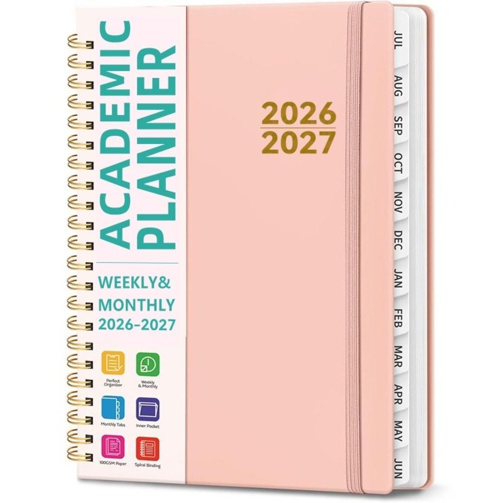 A5 Academic Planner Book Spiral Binding Planner Book Portable Agenda Notebook Students