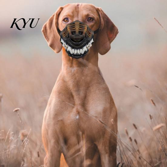 Spooky Pet Accessories Hell Hound Muzzle for Dogs, Scary Natural Latex Beast Costume Mask Funny Puppy with Adjustable Straps, Halloween Party Cosplay