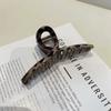 French Leopard Print Large Hair Claw Retro Elegant Shark Clip Suitable For Thick Hair Women Back Head Styling Hair Accessories