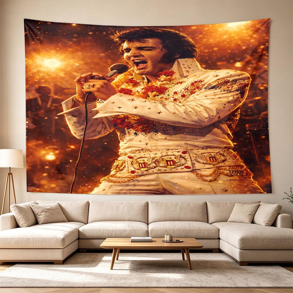 Elvis Presley Performance Polyester Wall Hanging Tapestry, Aesthetic Home Decor for Bedroom Dorm Photo Backdrop,Perfect Gift