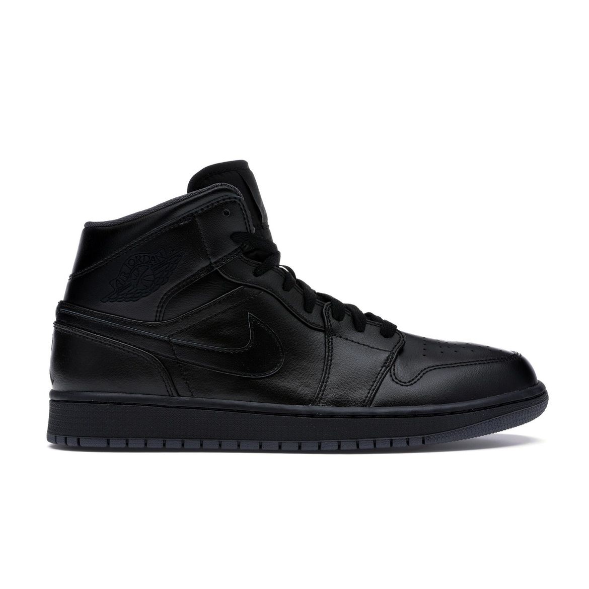

Мужские кроссовки Air Jordan 1 Mid Black Черный-Темно-Серый 554724-021