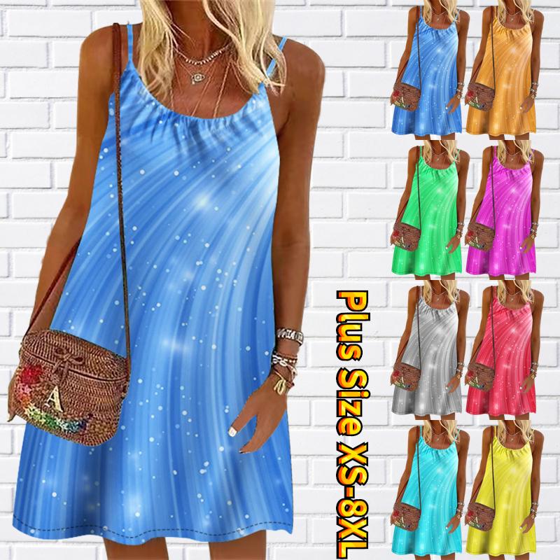 

Женское мини-платье с цветочным принтом и принтом без рукавов, летнее пляжное платье, сарафан