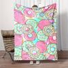 Cozy Donut Print Flannel Throw Blanket  Soft  Multiple Sizes Available  Perfect for Couch Bed  Camping