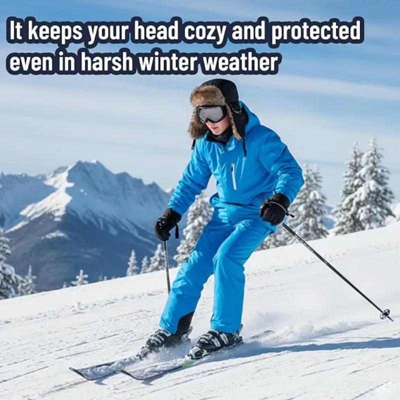 Earflap Flaps Winter Warm Hat for Men's Women Trapper Cap Aviator Trooper Russian Ski Hat Bomber Cap Waterproof Cold Pilot Hats
