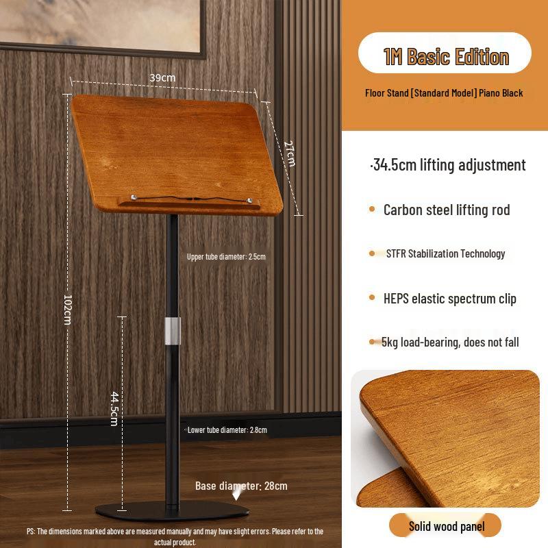 Junhui Solid Wood Adjustable Reading Stand with Tray