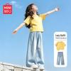 MINISO Girls' Summer Short-Sleeve Top & Denim Shorts Set
