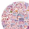 60Pcs Piggy Stickers Waterproof Luggage Lovely Pink Vinyl Pig Decals Pvc Art Removable Motorcycle Skateboard Laptop