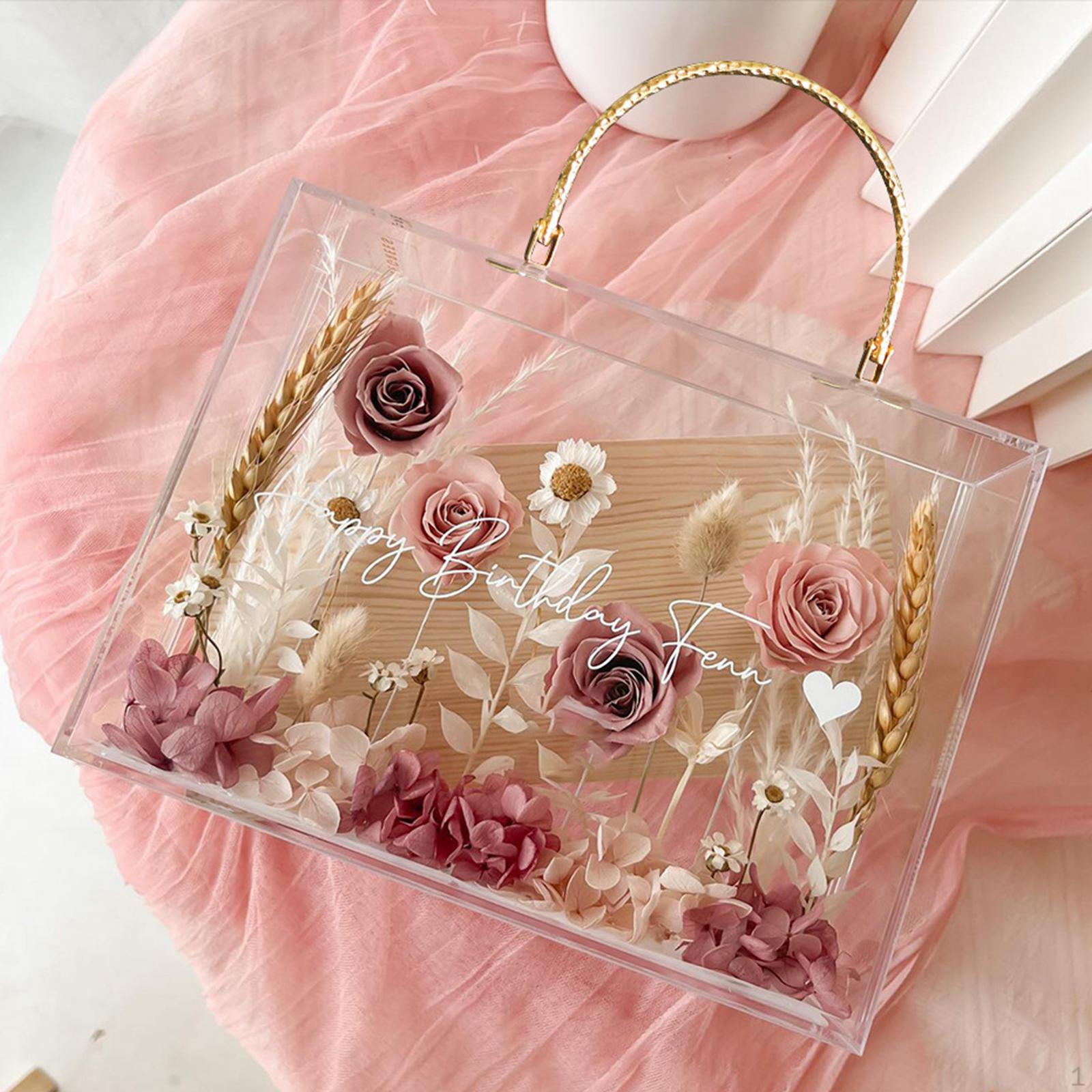 

Clear Acrylic Flower Box Large Gift for Wedding Present Arrangement Boxes