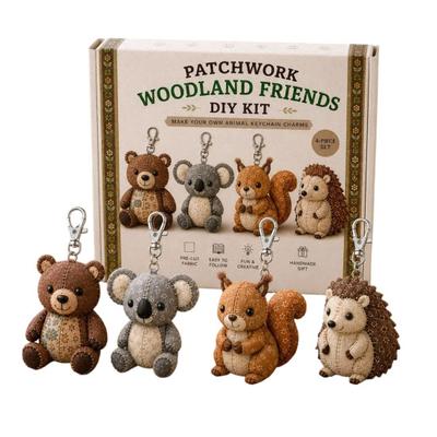 Kit de Llavero de Animales de Patchwork DIY Hecho a Mano Pájaro Mascota Granja Bosque
