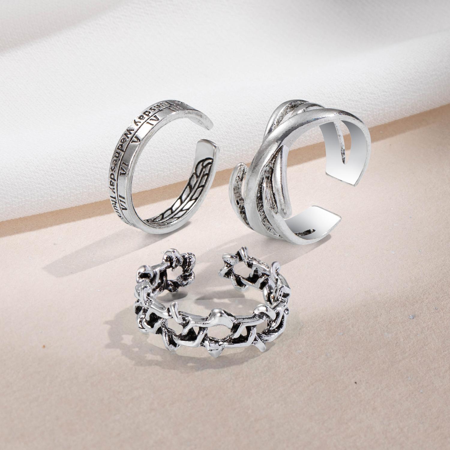 

Полое кольцо в стиле ретро, ​​3 предмета, кольцо с буквенным узором, кольцо в стиле панк, женское простое модное кольцо