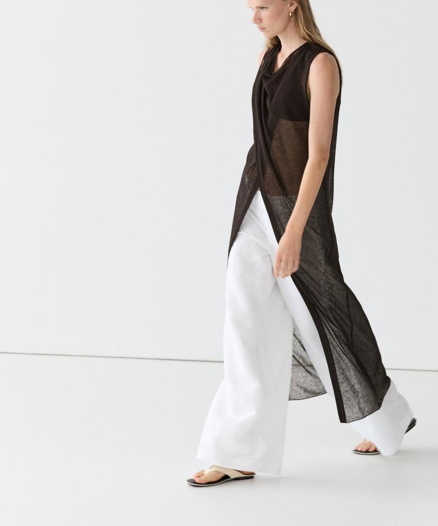 Masimodutti Linen Crossover Dress