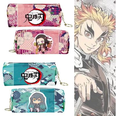 Slayer démon dessin animé animation périphérique trousse à crayons boîte à fournitures scolaires porte-monnaie à crayons fermeture éclair PU Nezuko Mitsuri Papillon Ninja