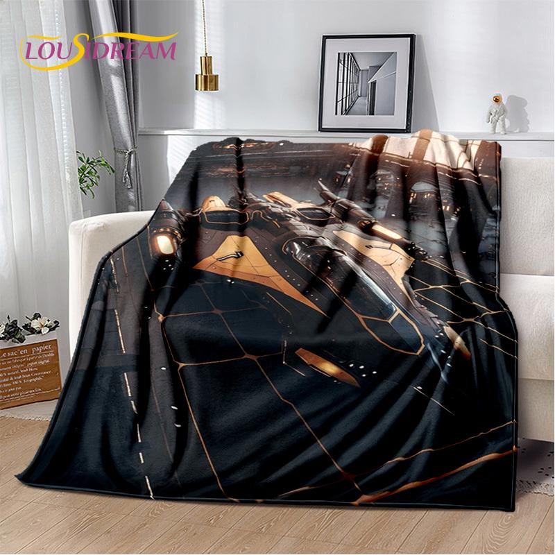 Spaceship  Spacecraft Universe UFO Blanket,Flannel Soft Throw Blanket for Home Bedroom Bed Sofa Picnic Office Hiking Kids Cover