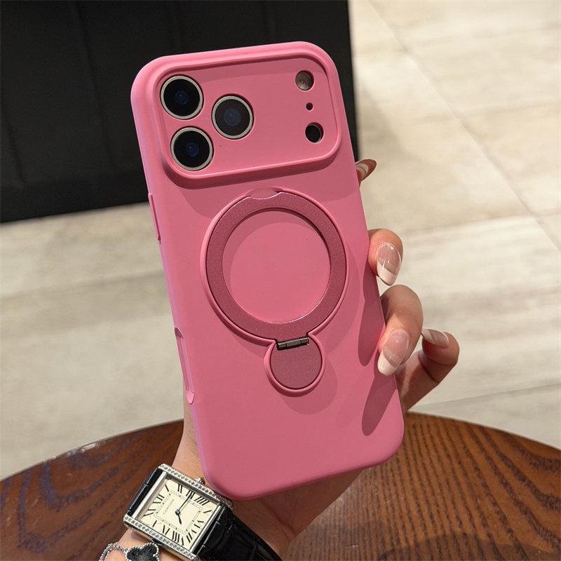 Liquid Silicone Magnetic Rotating Bracket Phone Case for iPhone 17 Pro Max - Precision Fit & Full Coverage