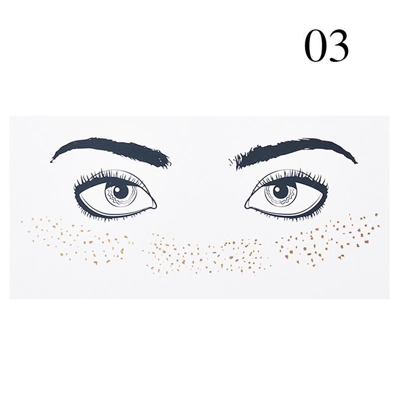 1 Stk Face Tattoo Stickers Spot Water Transfer Stickers Eye Glitter Freckles Hot Gold Face Eye Pasta Personality Decoration